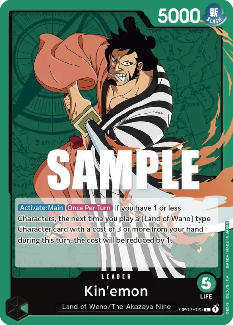 Carte One Piece Kin’emon OP02-025, extension Paramount War (sortie anglaise)