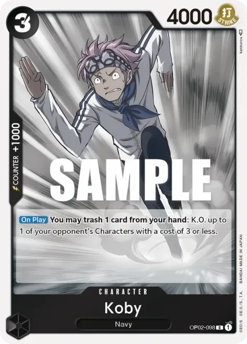 Carte One Piece Koby OP02-098, extension Paramount War (sortie anglaise)
