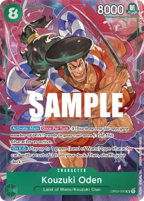 Carte One Piece Kouzuki Oden OP02-030 · parallèle, extension Paramount War (sortie anglaise)