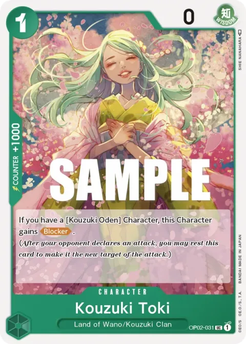 Carte One Piece Kouzuki Toki OP02-031, extension Paramount War (sortie anglaise)