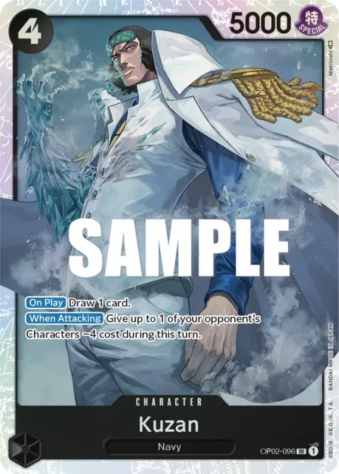 Carte One Piece Kuzan OP02-096, extension Paramount War (sortie anglaise)