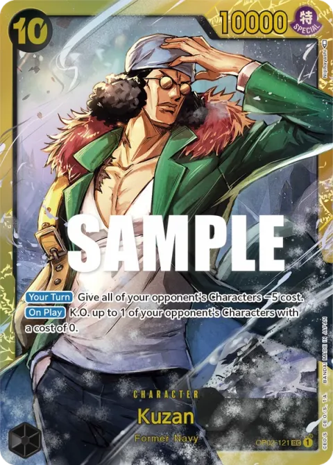 Carte One Piece Kuzan OP02-121, extension Paramount War (sortie anglaise)