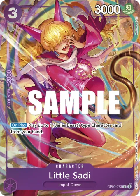 Carte One Piece Little Sadi OP02-073 · parallèle, extension Paramount War (sortie anglaise)