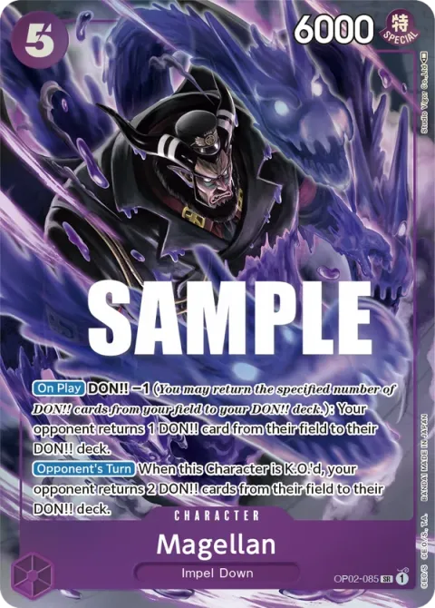 Carte One Piece Magellan OP02-085 · parallèle, extension Paramount War (sortie anglaise)