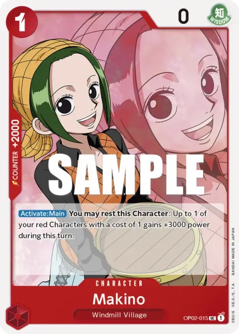 Carte One Piece Makino OP02-015, extension Paramount War (sortie anglaise)