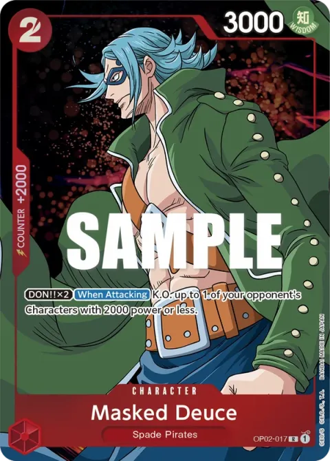 Carte One Piece Masked Deuce OP02-017 · parallèle, extension Paramount War (sortie anglaise)