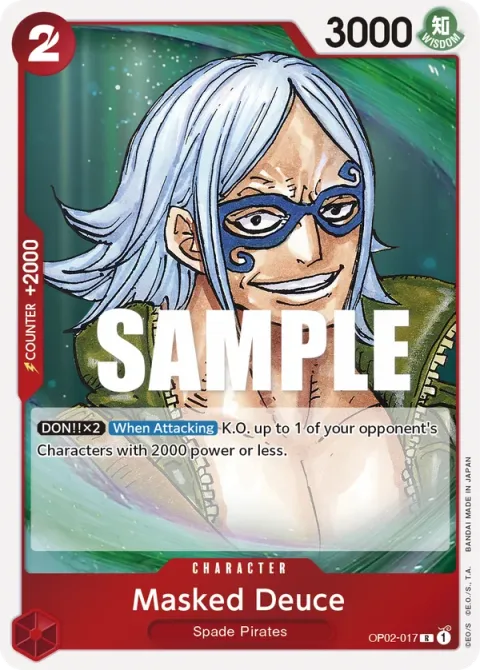 Carte One Piece Masked Deuce OP02-017, extension Paramount War (sortie anglaise)