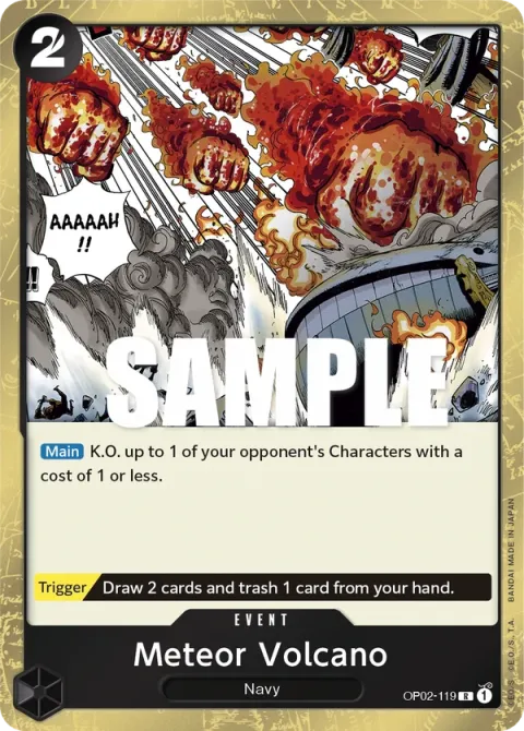 Carte One Piece Meteor Volcano OP02-119, extension Paramount War (sortie anglaise)