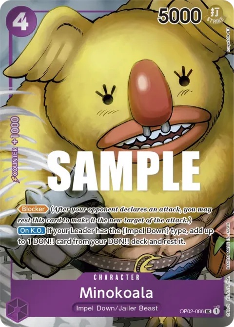 Carte One Piece Minokoala OP02-086 · parallèle, extension Paramount War (sortie anglaise)