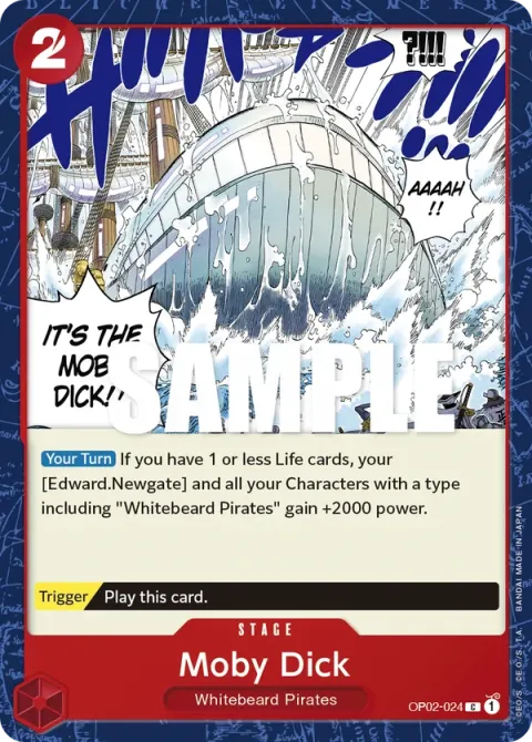 Carte One Piece Moby Dick OP02-024, extension Paramount War (sortie anglaise)