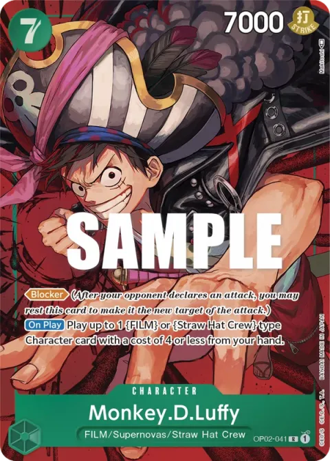 Carte One Piece Monkey.D.Luffy OP02-041 · parallèle, extension Paramount War (sortie anglaise)