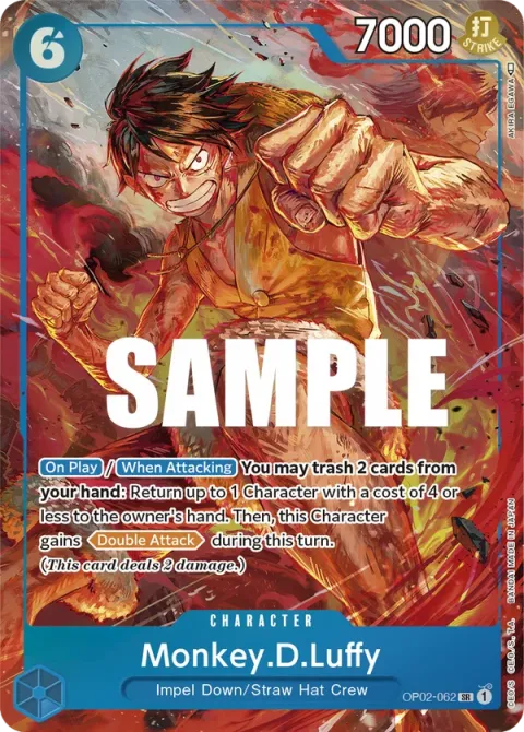 Carte One Piece Monkey.D.Luffy OP02-062 · parallèle, extension Paramount War (sortie anglaise)
