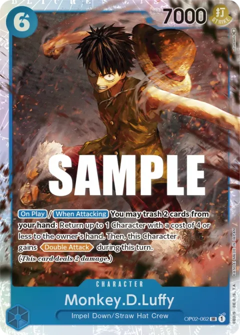 Carte One Piece Monkey.D.Luffy OP02-062, extension Paramount War (sortie anglaise)