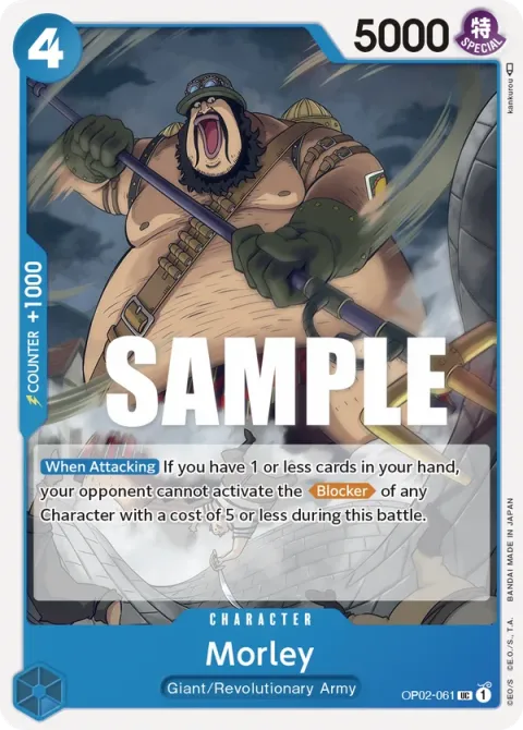 Carte One Piece Morley OP02-061, extension Paramount War (sortie anglaise)