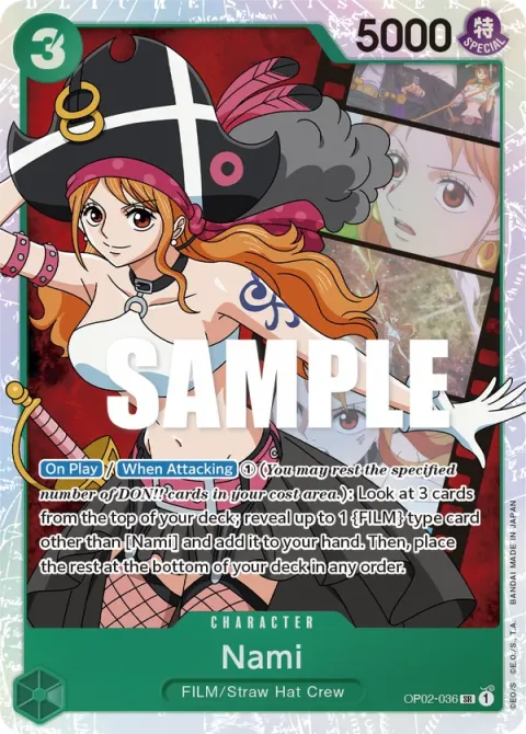 Carte One Piece Nami OP02-036, extension Paramount War (sortie anglaise)
