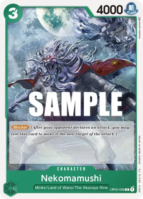 Carte One Piece Nekomamushi OP02-038, extension Paramount War (sortie anglaise)