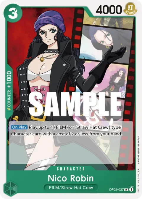 Carte One Piece Nico Robin OP02-037, extension Paramount War (sortie anglaise)