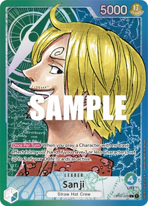 Carte One Piece Sanji OP02-026 · parallèle, extension Paramount War (sortie anglaise)