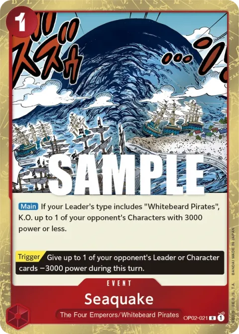 Carte One Piece Seaquake OP02-021, extension Paramount War (sortie anglaise)
