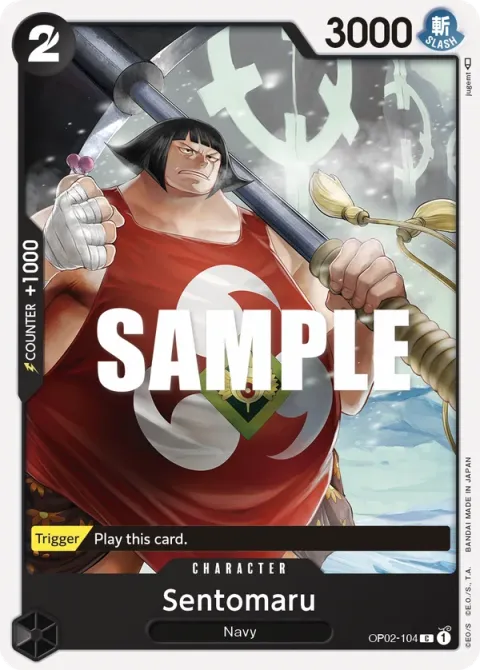 Carte One Piece Sentomaru OP02-104, extension Paramount War (sortie anglaise)