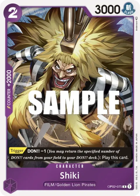Carte One Piece Shiki OP02-075, extension Paramount War (sortie anglaise)