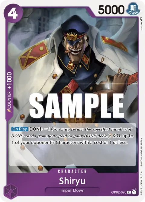Carte One Piece Shiryu OP02-076, extension Paramount War (sortie anglaise)