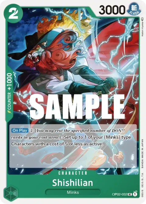 Carte One Piece Shishilian OP02-032, extension Paramount War (sortie anglaise)