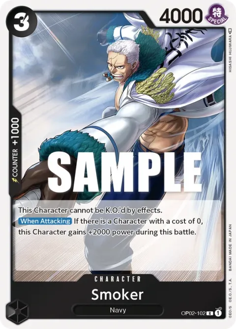 Carte One Piece Smoker OP02-102, extension Paramount War (sortie anglaise)