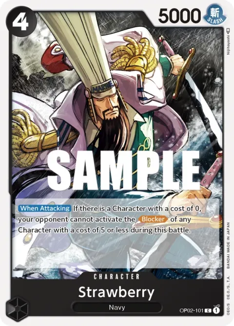 Carte One Piece Strawberry OP02-101, extension Paramount War (sortie anglaise)