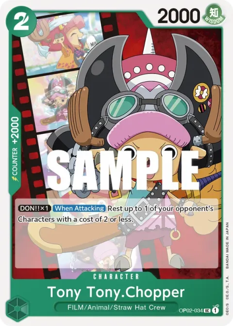 Carte One Piece Tony Tony.Chopper OP02-034, extension Paramount War (sortie anglaise)