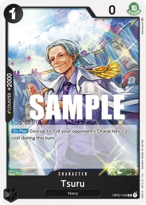 Carte One Piece Tsuru OP02-106, extension Paramount War (sortie anglaise)