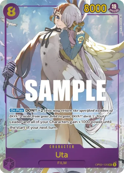 Carte One Piece Uta OP02-120 · parallèle, extension Paramount War (sortie anglaise)