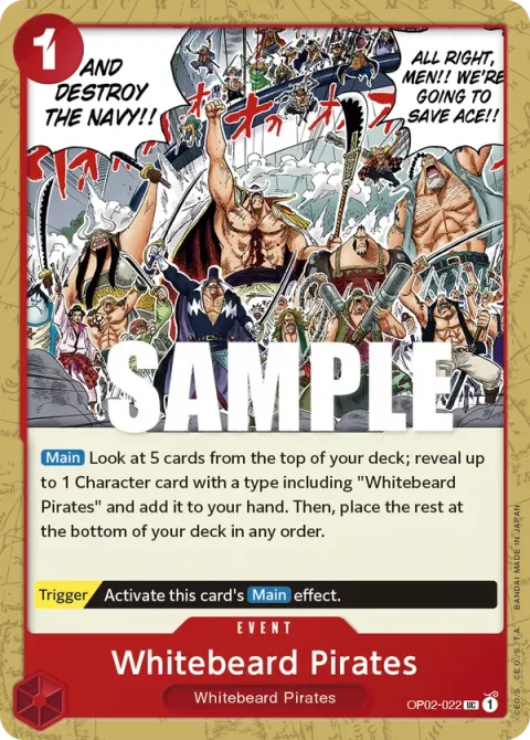 Carte One Piece Whitebeard Pirates OP02-022, extension Paramount War (sortie anglaise)