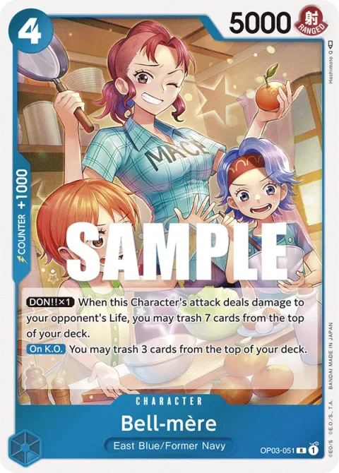 Carte One Piece Bell-mère OP03-051, extension Pillars of Strength (sortie anglaise)