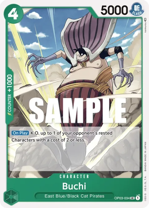 Carte One Piece Buchi OP03-034, extension Pillars of Strength (sortie anglaise)