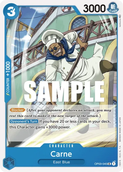 Carte One Piece Carne OP03-045, extension Pillars of Strength (sortie anglaise)
