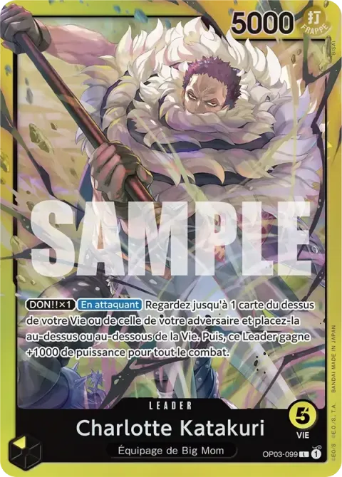 Carte One Piece Charlotte Katakuri OP03-099 · parallèle, extension Pillars of Strength (sortie anglaise)