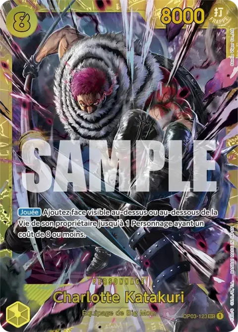 Carte One Piece Charlotte Katakuri OP03-123 · parallèle, extension Pillars of Strength (sortie anglaise)