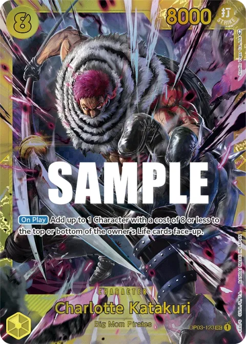Carte One Piece Charlotte Katakuri OP03-123, extension Pillars of Strength (sortie anglaise)