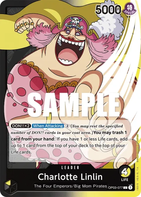 Carte One Piece Charlotte Linlin OP03-077, extension Pillars of Strength (sortie anglaise)