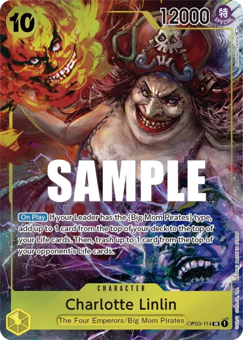 Carte One Piece Charlotte Linlin OP03-114 · parallèle, extension Pillars of Strength (sortie anglaise)