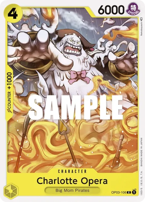 Carte One Piece Charlotte Opera OP03-106, extension Pillars of Strength (sortie anglaise)