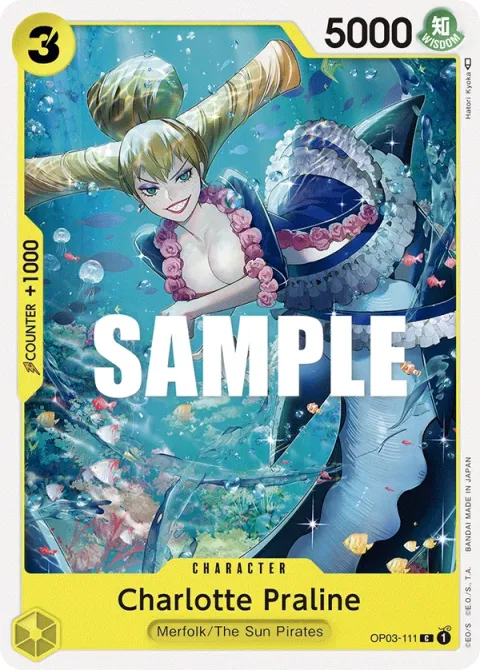 Carte One Piece Charlotte Praline OP03-111, extension Pillars of Strength (sortie anglaise)