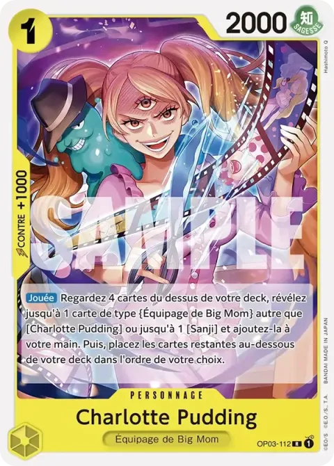 Carte One Piece Charlotte Pudding OP03-112 · parallèle, extension Pillars of Strength (sortie anglaise)