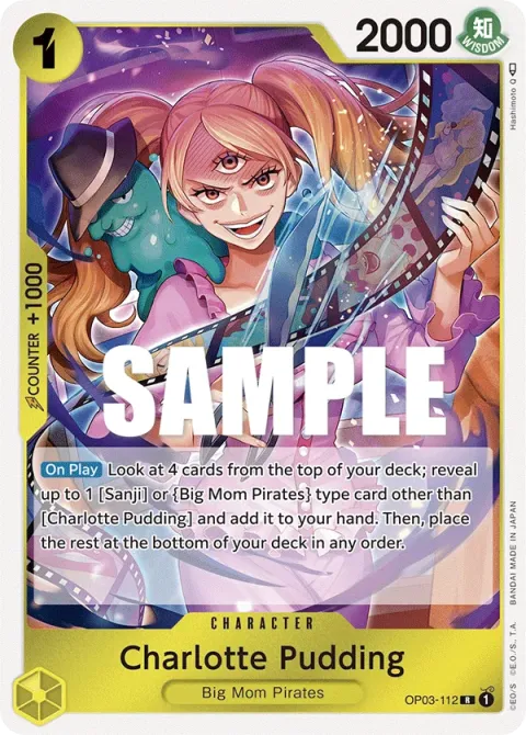 Carte One Piece Charlotte Pudding OP03-112, extension Pillars of Strength (sortie anglaise)