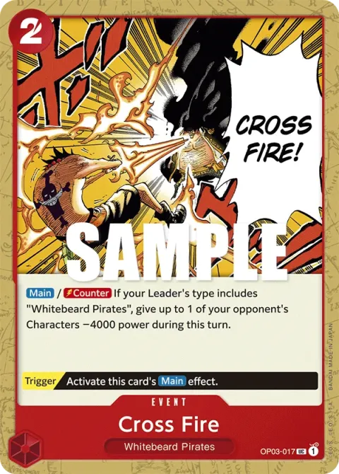 Carte One Piece Cross Fire OP03-017, extension Pillars of Strength (sortie anglaise)