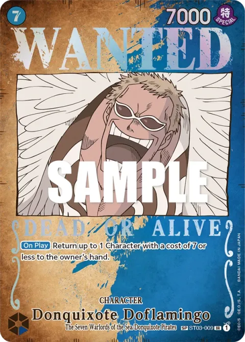 Carte One Piece Donquixote Doflamingo ST03-009 · parallèle, extension Pillars of Strength (sortie anglaise)