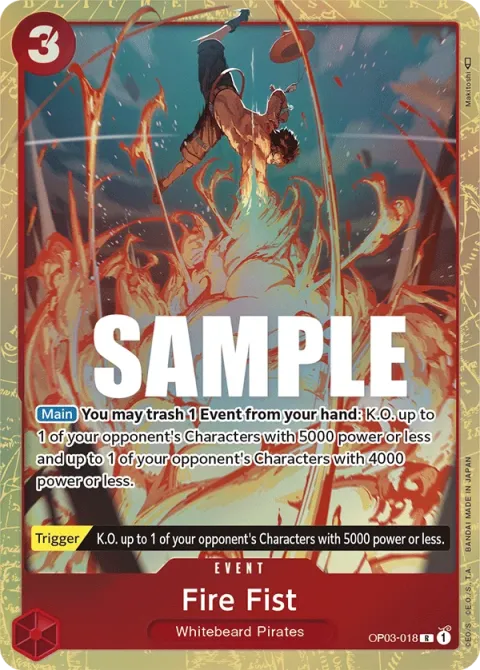Carte One Piece Fire Fist OP03-018 · parallèle, extension Pillars of Strength (sortie anglaise)