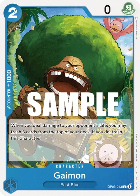 Carte One Piece Gaimon OP03-043, extension Pillars of Strength (sortie anglaise)