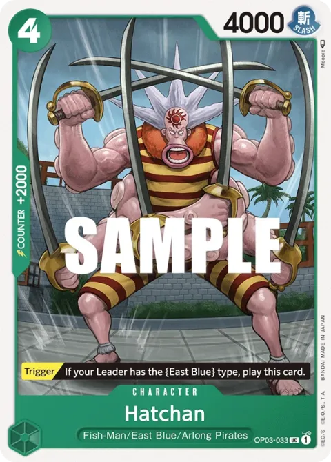 Carte One Piece Hatchan OP03-033, extension Pillars of Strength (sortie anglaise)